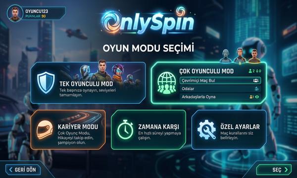 Slotrun oyun modu seçim ekranı çok oyunculu mod görseli